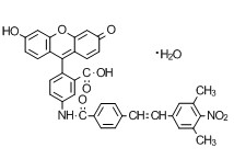 5-[4-[2-(3,5-二甲基-4-硝基苯乙烯基)苯甲酰胺基]-2-(6-羟基-3-氧代-3H-氧杂蒽-9-基)苯甲酸一水合物-CAS:1160555-05-4