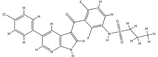 N-(3-{[5-(4-氯苯基)-1H-吡咯并[2,3-b]吡啶-3-基]羰基}-2,4-二氟苯基)丙烷-1-磺酰胺-CAS:1029872-54-5