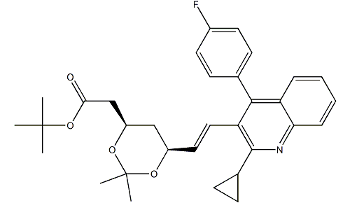 (4R,6S)-6-[[(1E)-2-环丙基-4-(4-氟苯基)-3-喹啉基]乙烯基]-2,2-二甲基-1,3-二氧六环-4-乙酸叔丁酯-CAS:147489-06-3