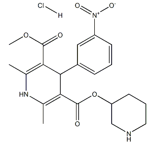 3-甲基-5-哌啶-3-基-2,6-二甲基-4-(3-硝基苯)-1,4-二氢吡啶-3,5-二甲基酯盐酸盐-CAS:121145-30-0