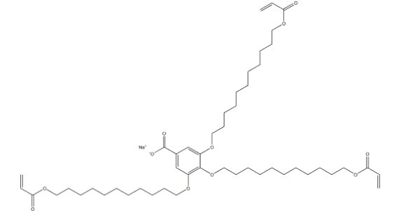 3,4,5-三[11''-(丙烯酰氧基)十一烷氧基]苯甲酸钠-CAS:188998-40-5