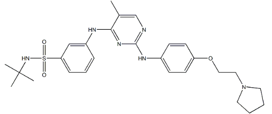 N-(叔丁基)-3-((5-甲基-2-((4-(2-吡咯烷-1-基)乙氧基)苯基)氨基)嘧啶-4-基)氨基)苯磺酰胺-CAS:936091-26-8