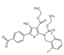 2-((2,6-二氟苄基)(乙氧基羰基)氨基)-4-甲基-5-(4-硝基苯基)噻吩-3-羧酸乙酯-CAS:308831-94-9
