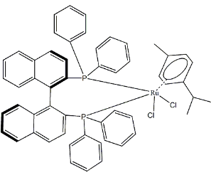 氯代[(R)-( )-2,2’-双(二苯基膦)-1,1′-联萘](p-伞花素)氯化钌(II)-CAS:145926-28-9