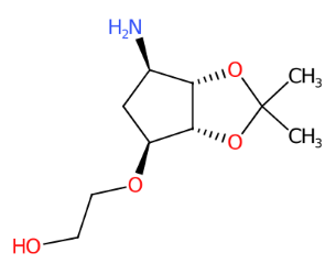 2-[[(3aR,4S,6R,6aS)-6-氨基四氢-2,2-二甲基-4H-环戊烯并-1,3-二氧杂环戊烷-4-基]氧基]乙醇-CAS:274693-55-9