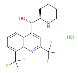 rel-(S)-(2,8-双(三氟甲基)喹啉-4-基)((R)-哌啶-2-基)甲醇盐酸盐-CAS:51773-92-3