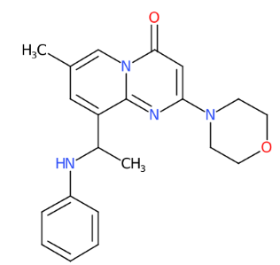 7-甲基-2-吗啉-9-(1-(苯基氨基)乙基)-4H-吡啶[1,2-a]嘧啶-4-酮-CAS:663619-89-4